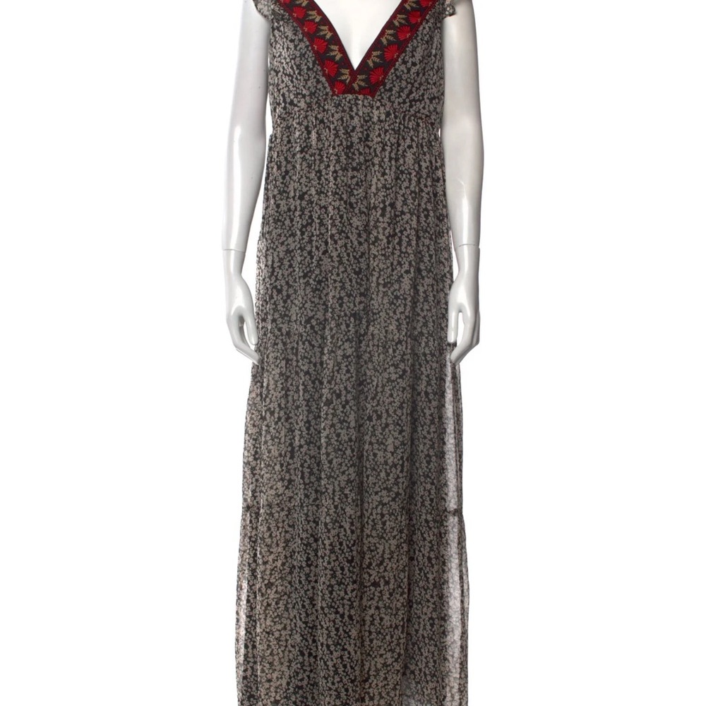 Sezane Black and Red Maxi Dress sz 40